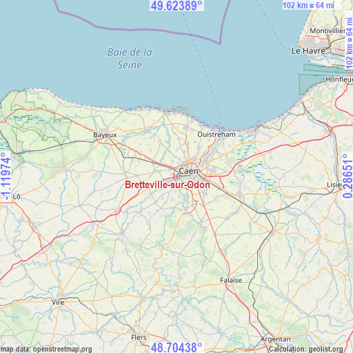 Bretteville-sur-Odon on map