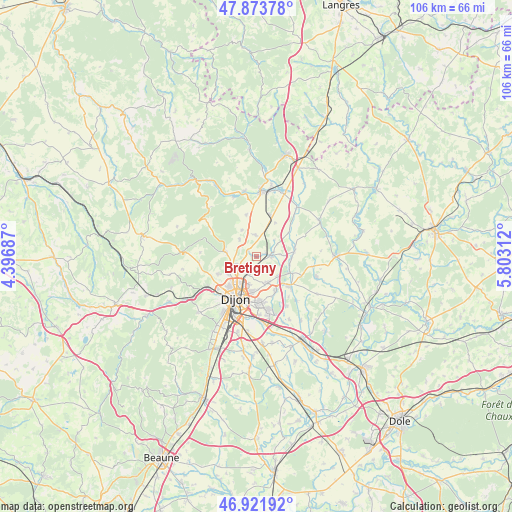 Bretigny on map