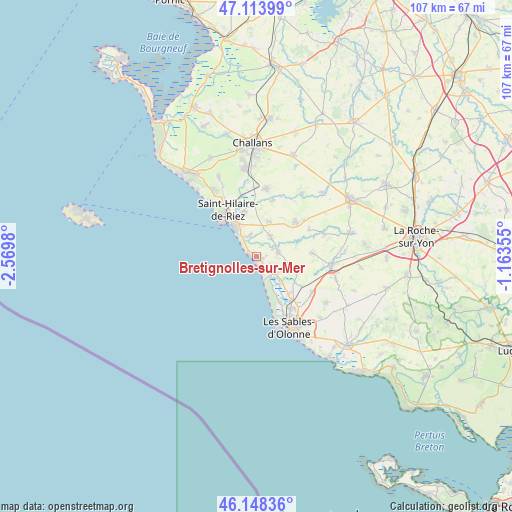 Bretignolles-sur-Mer on map