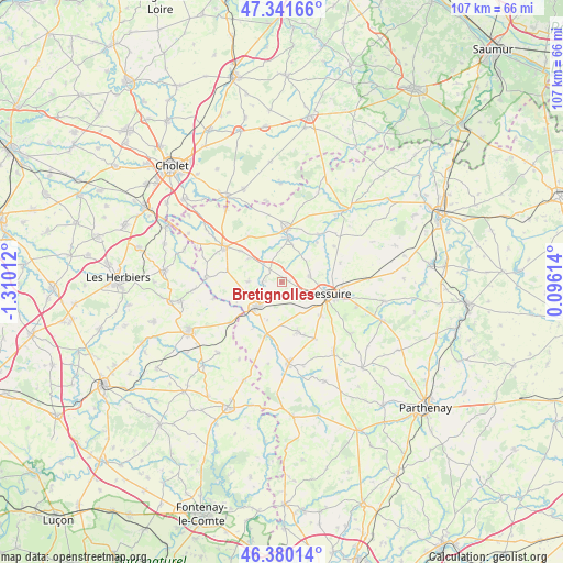 Bretignolles on map