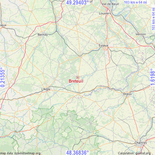 Breteuil on map