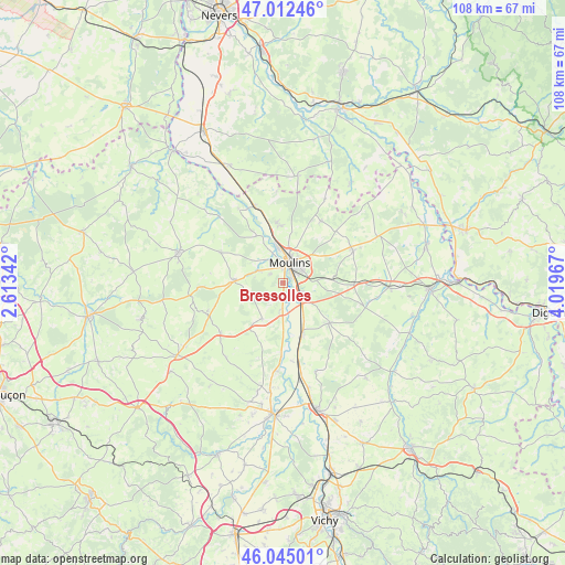 Bressolles on map