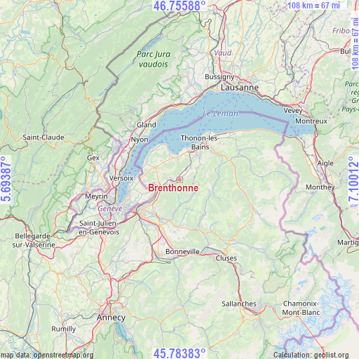 Brenthonne on map