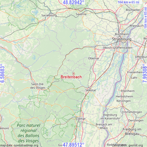 Breitenbach on map