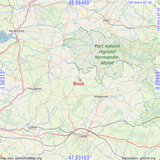 Brecé on map