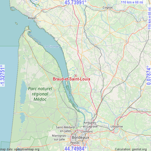 Braud-et-Saint-Louis on map