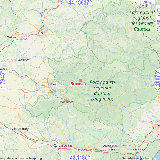 Brassac on map