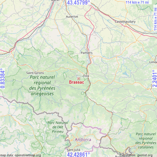 Brassac on map