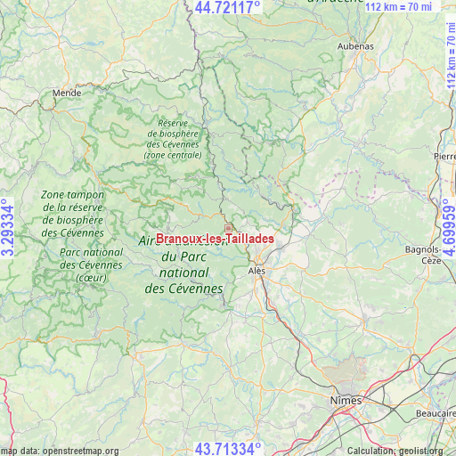 Branoux-les-Taillades on map