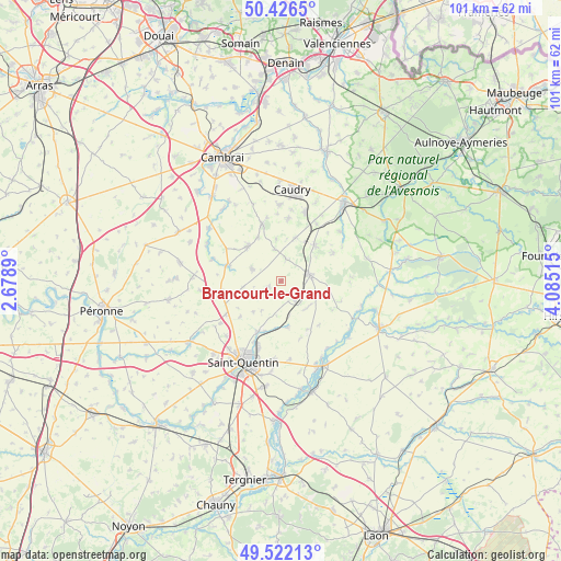 Brancourt-le-Grand on map