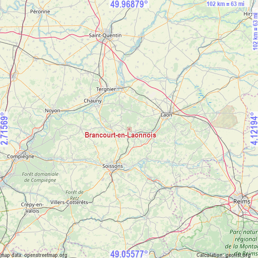 Brancourt-en-Laonnois on map