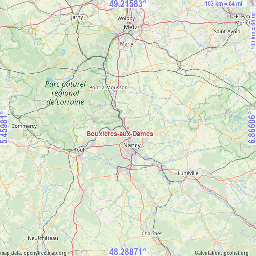 Bouxières-aux-Dames on map