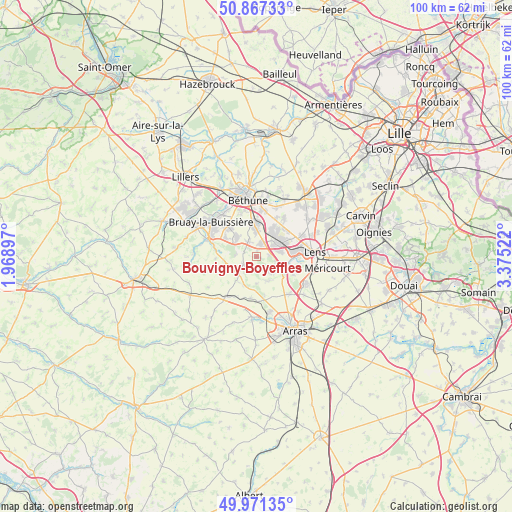 Bouvigny-Boyeffles on map