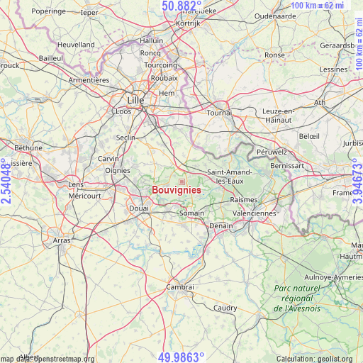Bouvignies on map