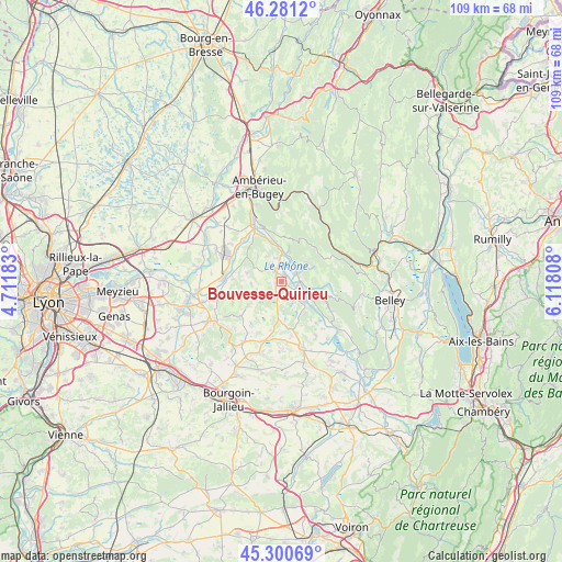 Bouvesse-Quirieu on map