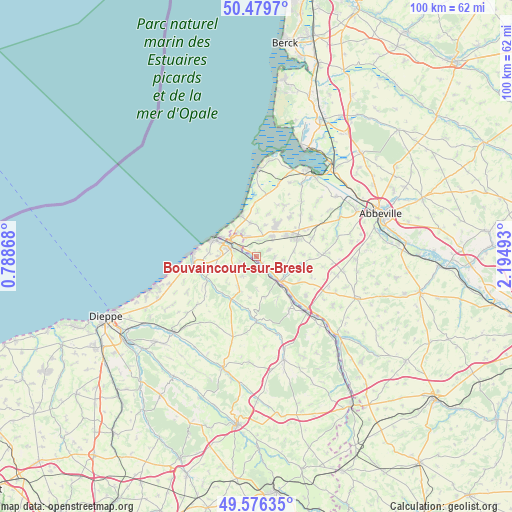 Bouvaincourt-sur-Bresle on map