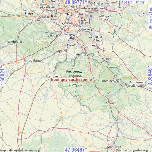 Boutigny-sur-Essonne on map