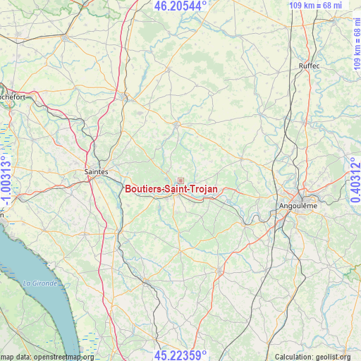 Boutiers-Saint-Trojan on map