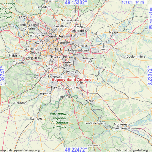 Boussy-Saint-Antoine on map