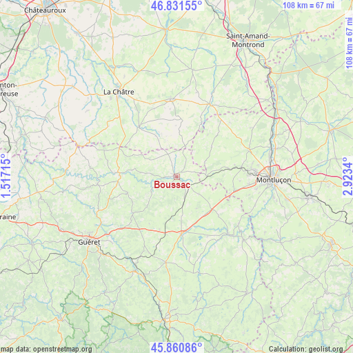 Boussac on map