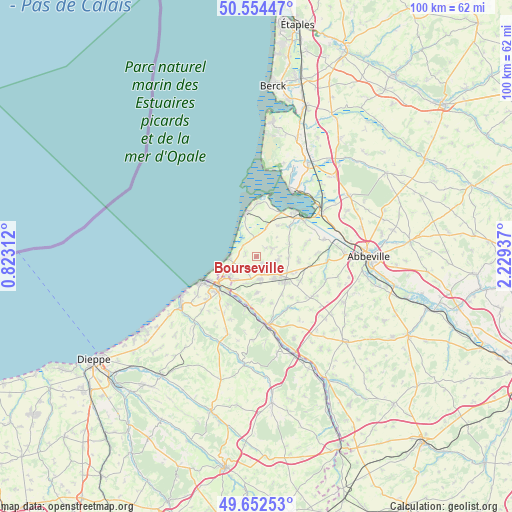 Bourseville on map