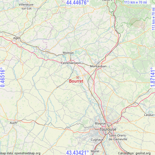 Bourret on map