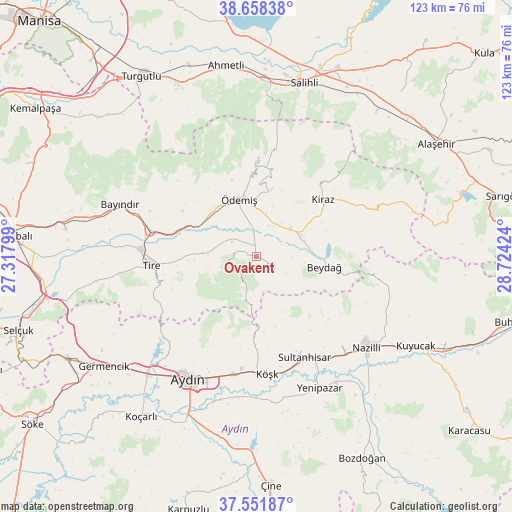 Ovakent on map