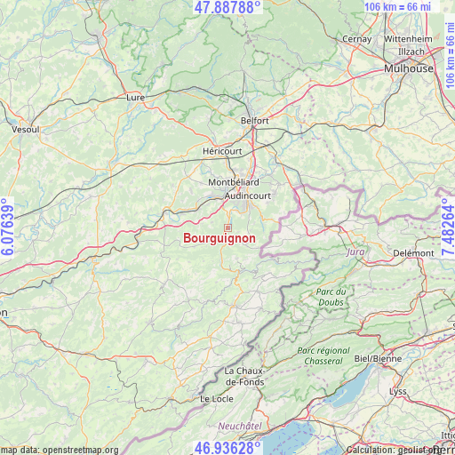 Bourguignon on map