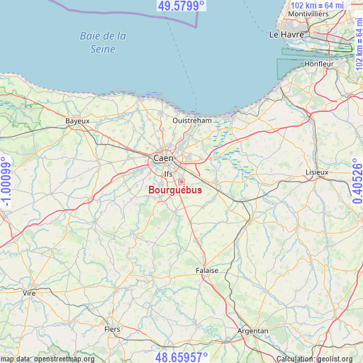 Bourguébus on map