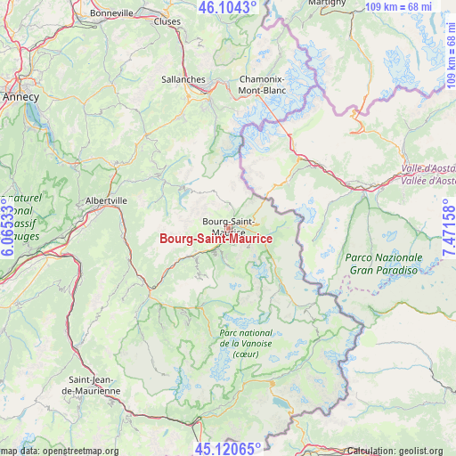 Bourg-Saint-Maurice on map