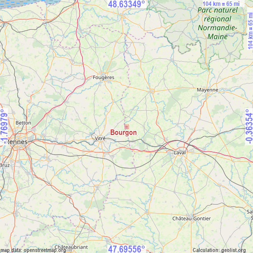 Bourgon on map