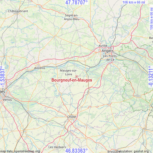 Bourgneuf-en-Mauges on map