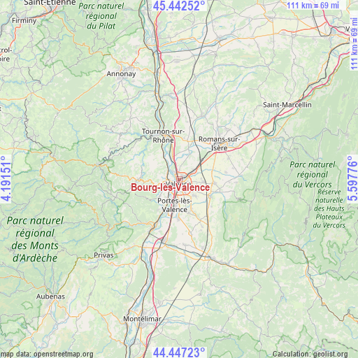 Bourg-lès-Valence on map