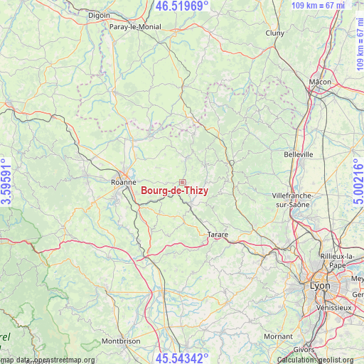 Bourg-de-Thizy on map