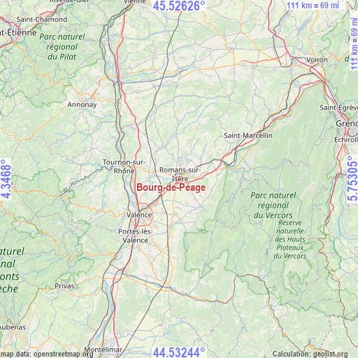 Bourg-de-Péage on map