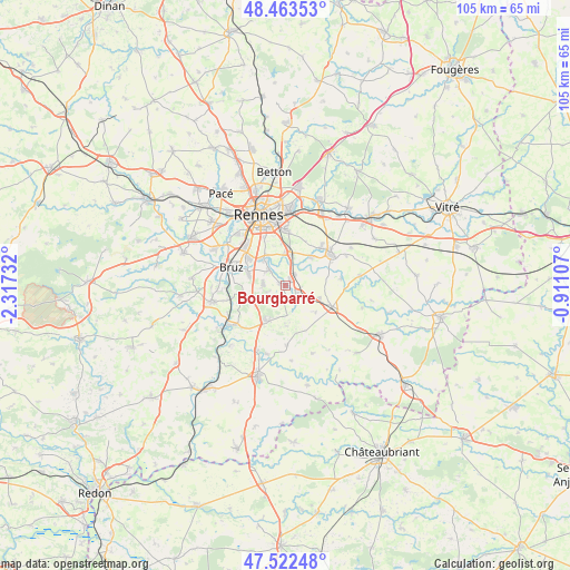 Bourgbarré on map