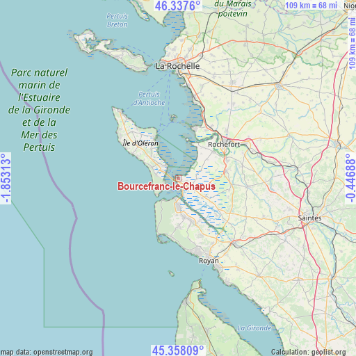 Bourcefranc-le-Chapus on map