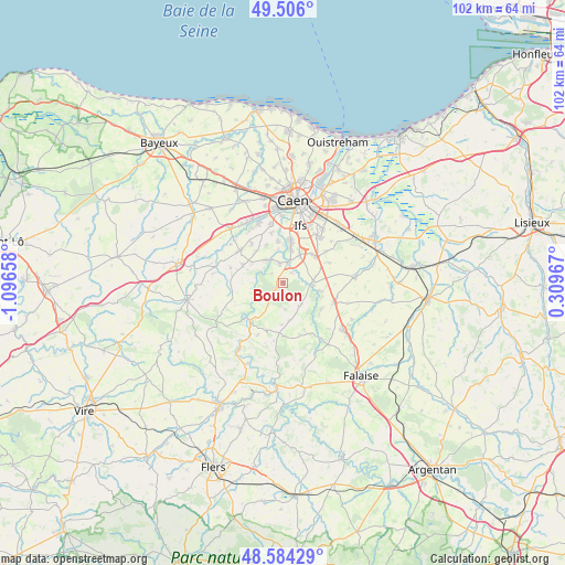 Boulon on map