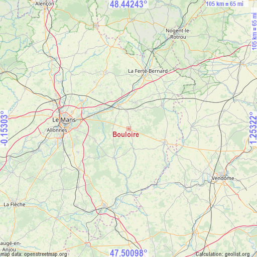 Bouloire on map