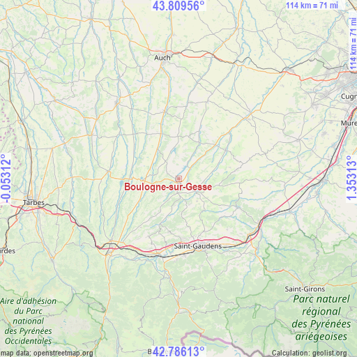 Boulogne-sur-Gesse on map