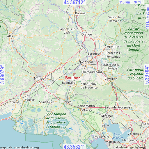 Boulbon on map