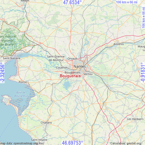 Bouguenais on map