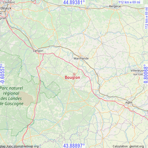 Bouglon on map