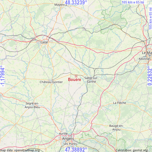 Bouère on map