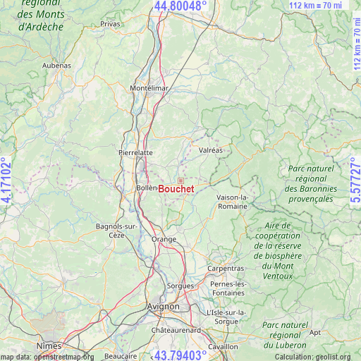 Bouchet on map