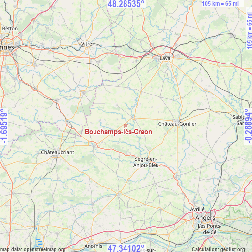 Bouchamps-lès-Craon on map