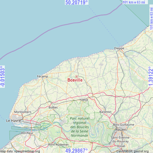 Bosville on map