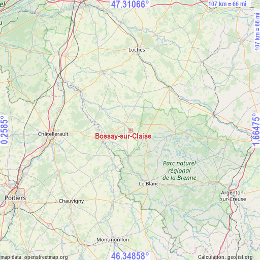 Bossay-sur-Claise on map