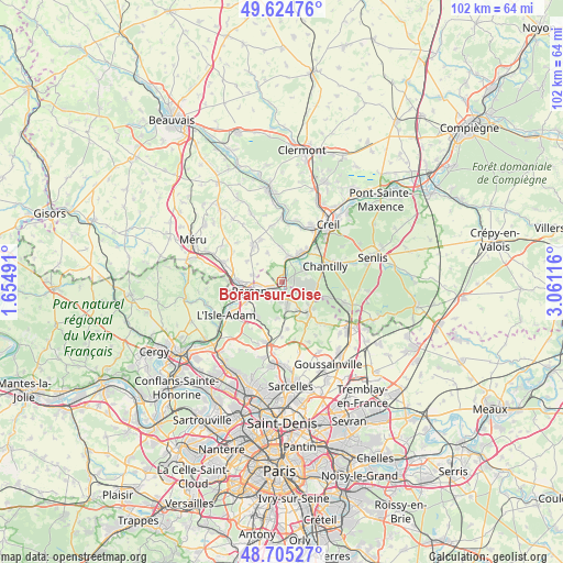 Boran-sur-Oise on map