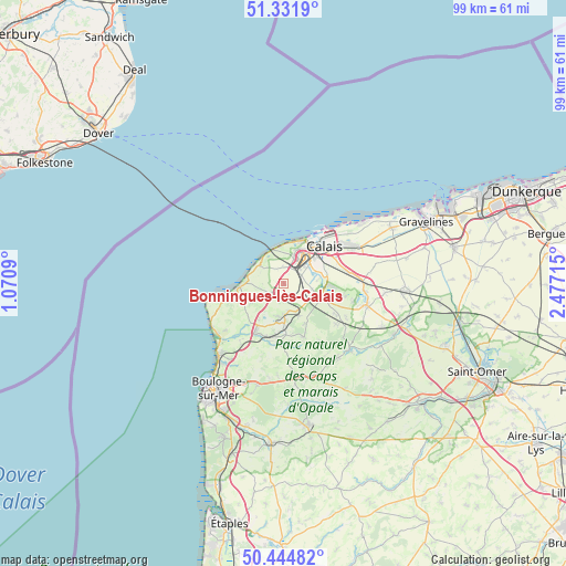 Bonningues-lès-Calais on map